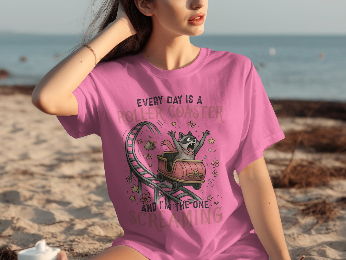 Every Day Is a Roller Coaster Screaming T-Shirt