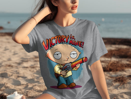 Victory is Mine Cartoon Character T-Shirt