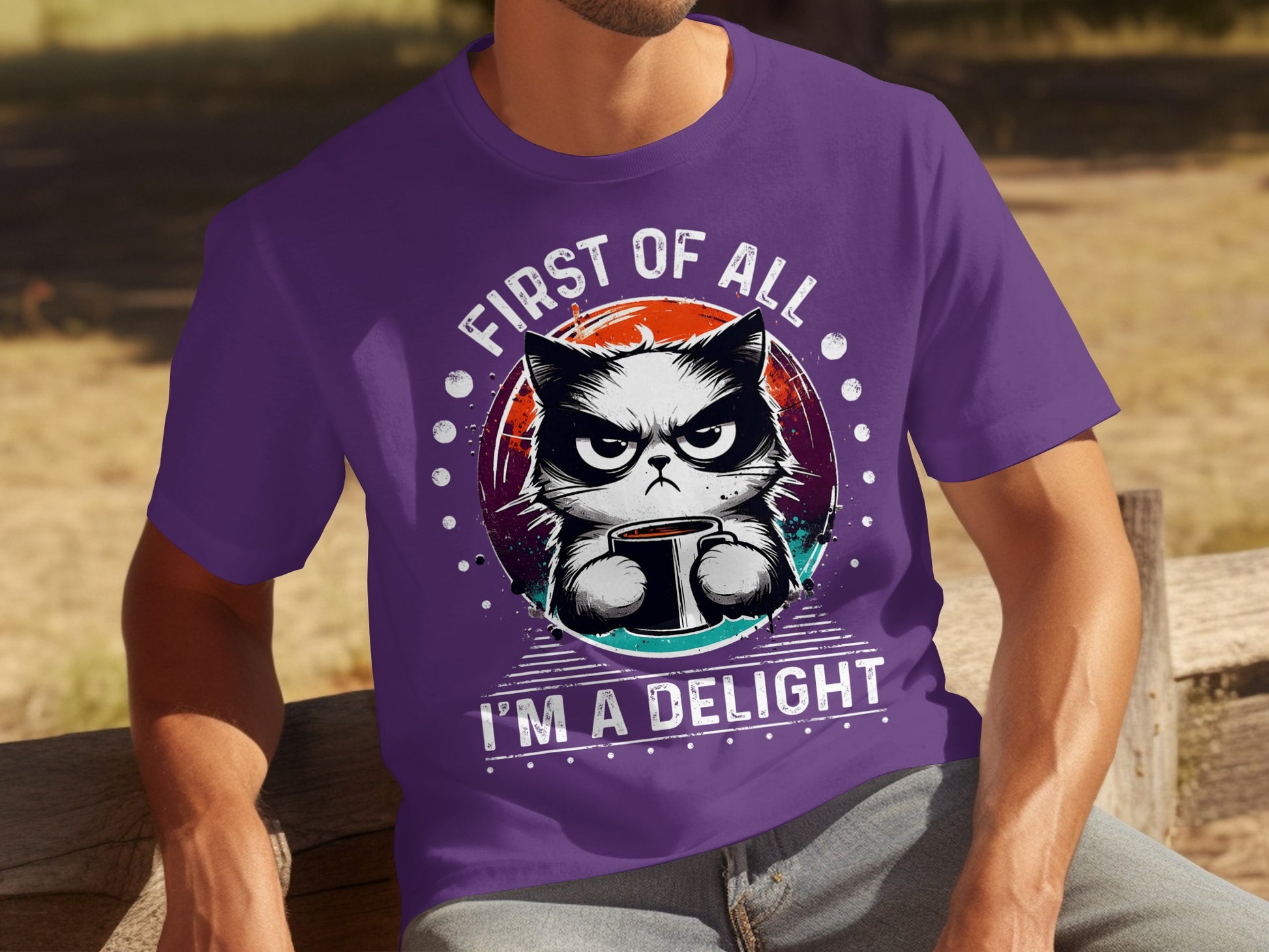 First Of All I'm A Delight Cat Graphic T-shirt