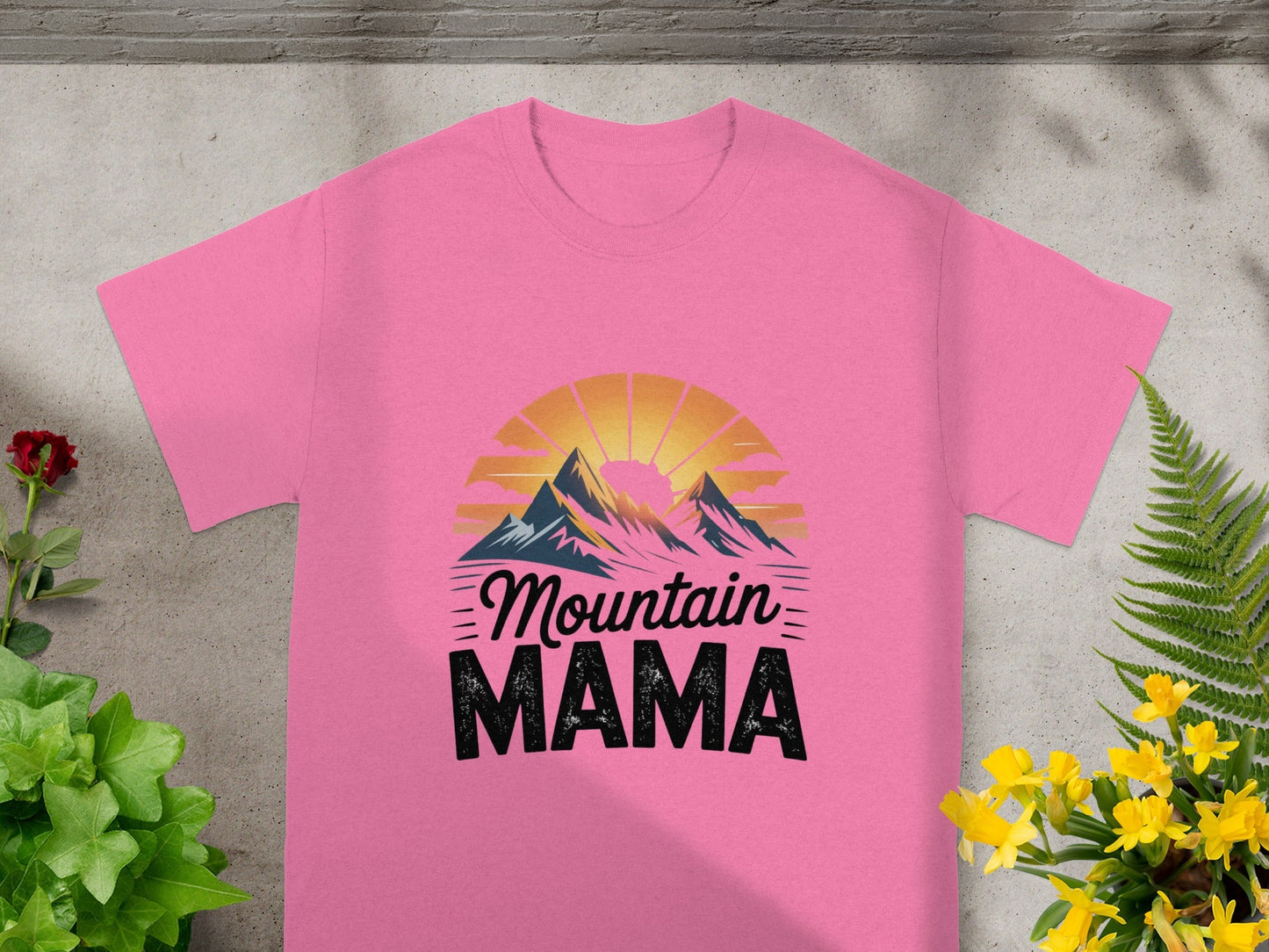 Mountain Mama Graphic Tee Pink Shirt for Outdoor Lovers