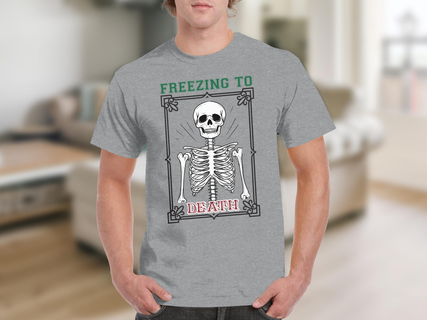 Freezing to Death Skeleton Graphic T-shirt