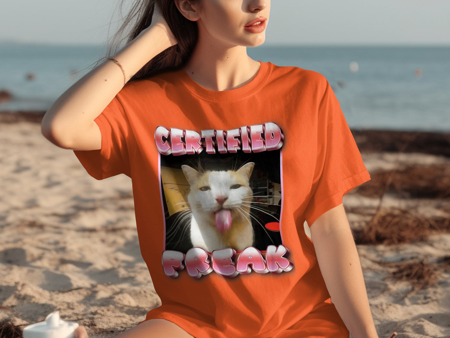 Certified Freak Funny Cat Graphic Tee