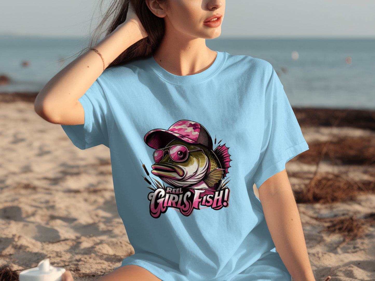 Reel Girls Fish Graphic T-Shirt Ideal for Fishing Lovers