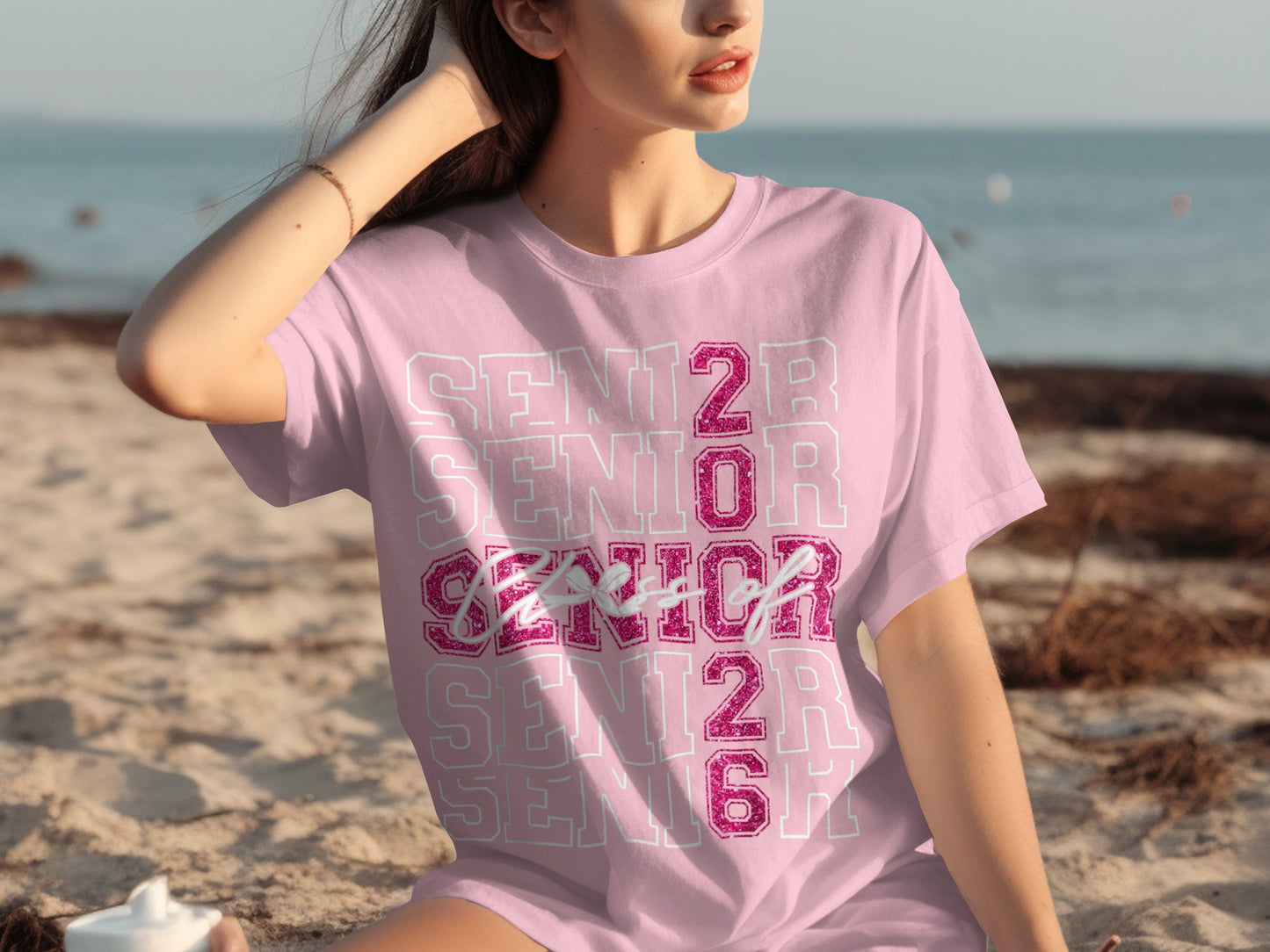 Senior 2021 Beach Graphic Print T-Shirt
