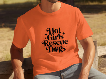 Hot Girls Rescue Dogs Graphic T-shirt