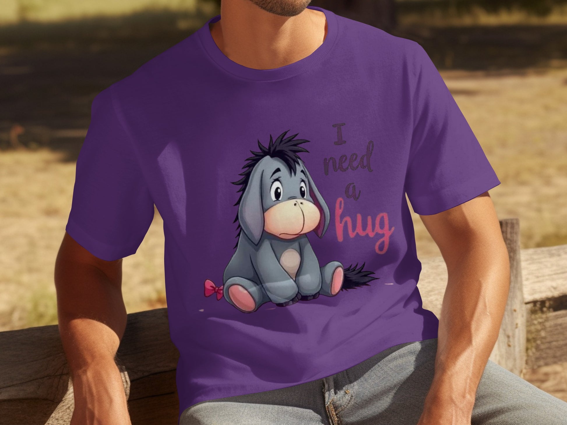 I Need a Hug Eeyore Graphic Tee for Animal Lovers