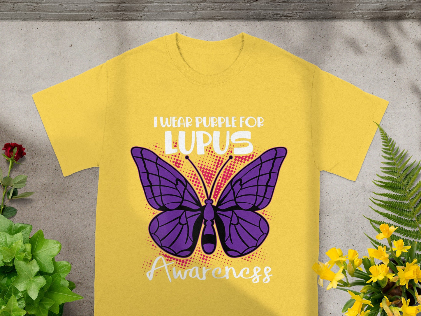I Wear Purple for Lupus Awareness Butterfly Shirt