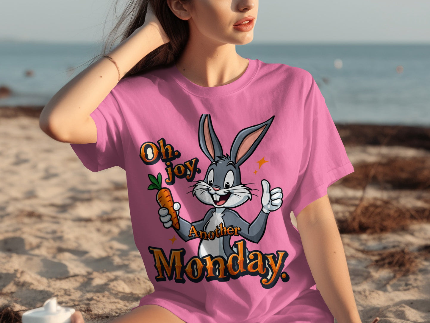 Oh joy Another Monday Bunny Carrot Print Shirt