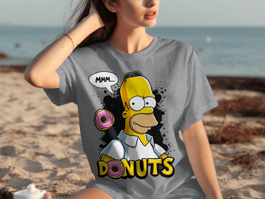 Mmm Donuts Graphic Tee with Cartoon Character