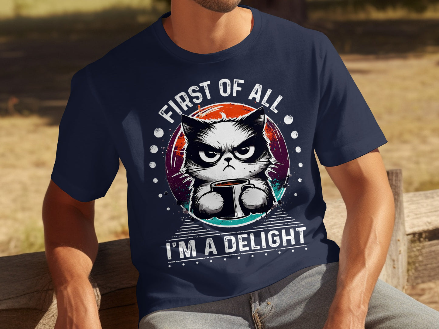 First Of All I'm A Delight Cat Graphic T-shirt