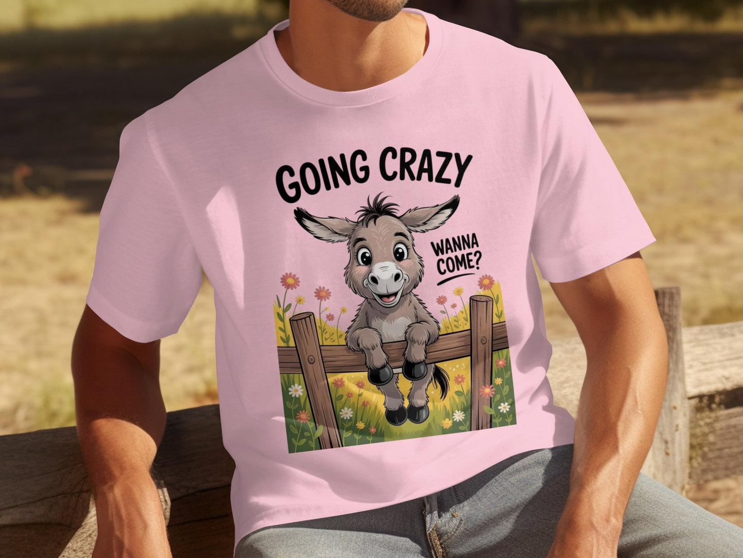 Going Crazy Wanna Come Donkey Cartoon T-Shirt