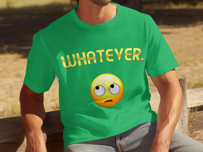 Funny Whatever Emoji Graphic Unisex T-Shirt Casual Top