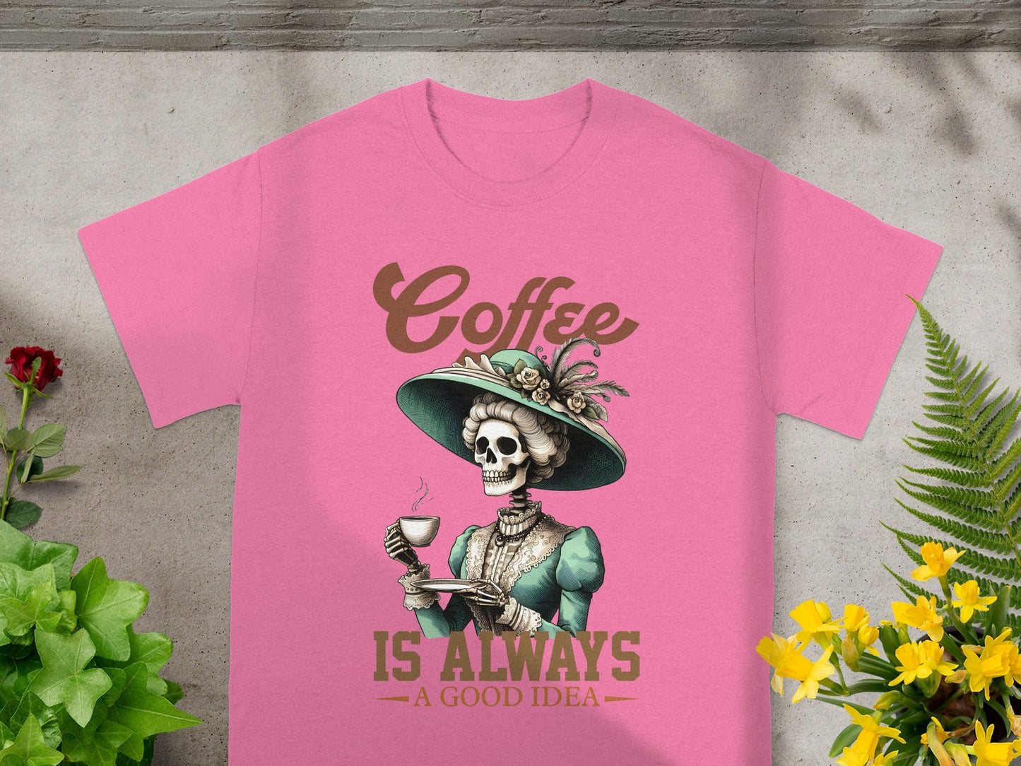 Coffee Is Always A Good Idea Skeleton T-shirt