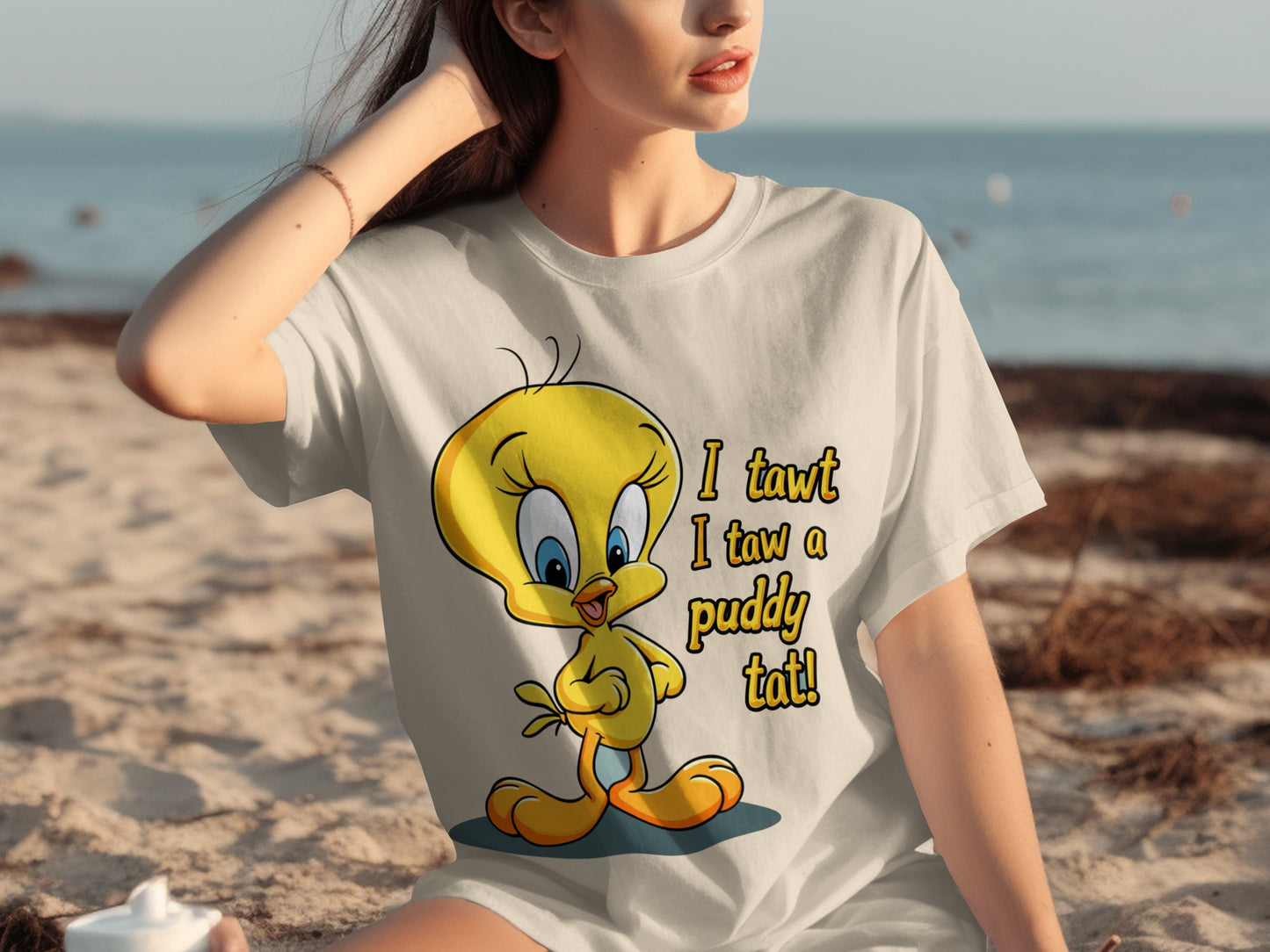 I tawt I taw a puddy tat Tweety Bird character shirt