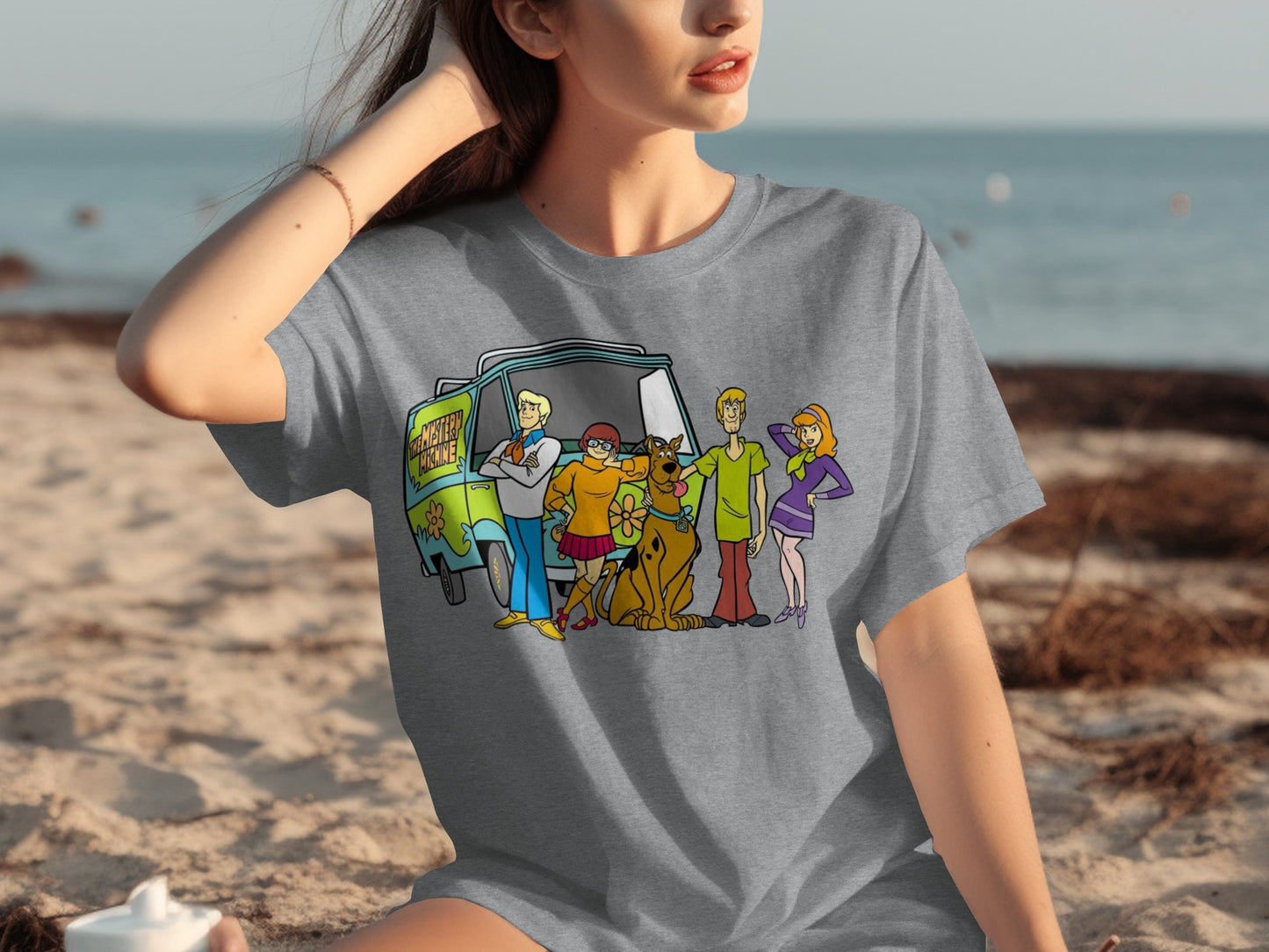 Mystery Van Group Graphic Grey T-Shirt for Adults