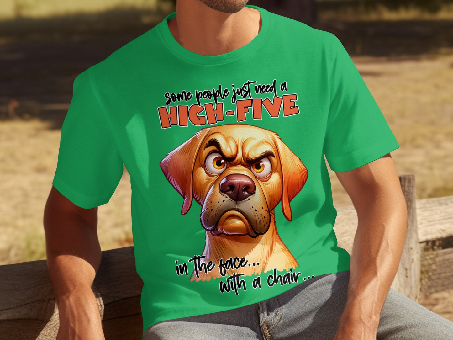 Some People Need High-Five Dog Face Funny T-Shirt
