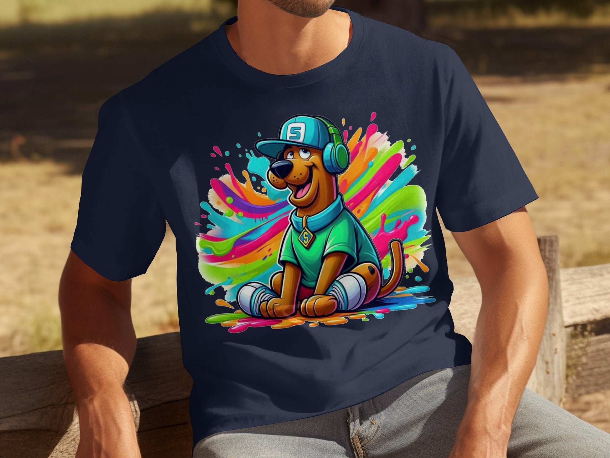Colorful Scooby-Doo Graphic Tee Shirt Cartoon Style