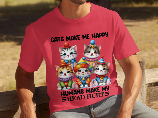Cats Make Me Happy Humans Make My Head Hurt T-shirt