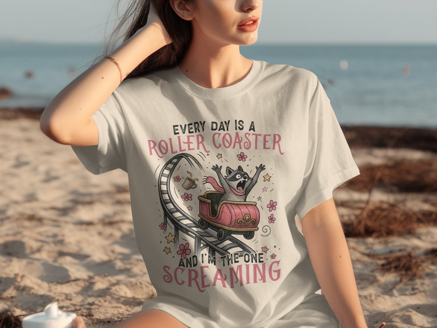 Every Day is a Roller Coaster Screaming T-Shirt
