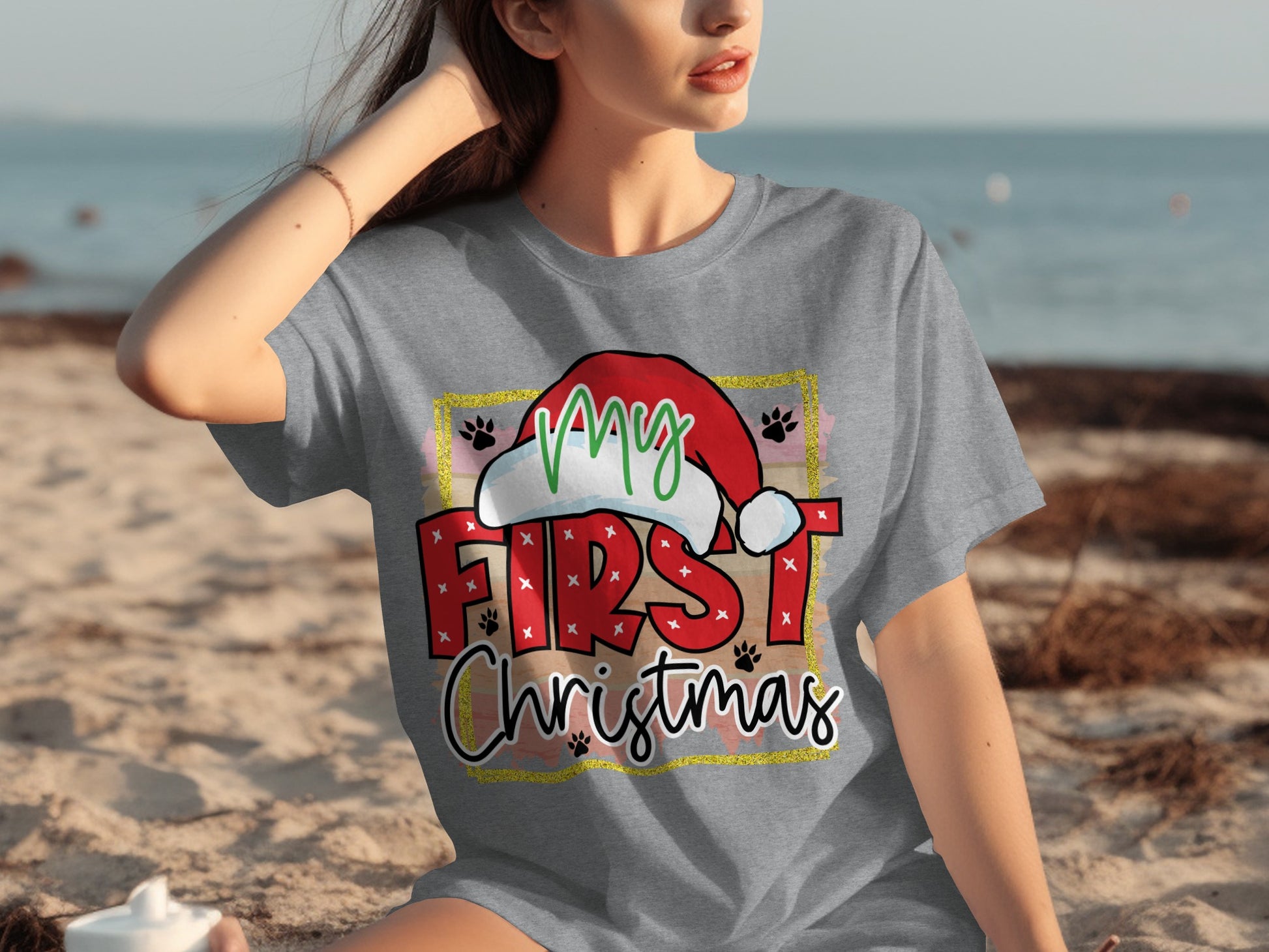 My First Christmas Santa Hat Unisex Holiday T-Shirt