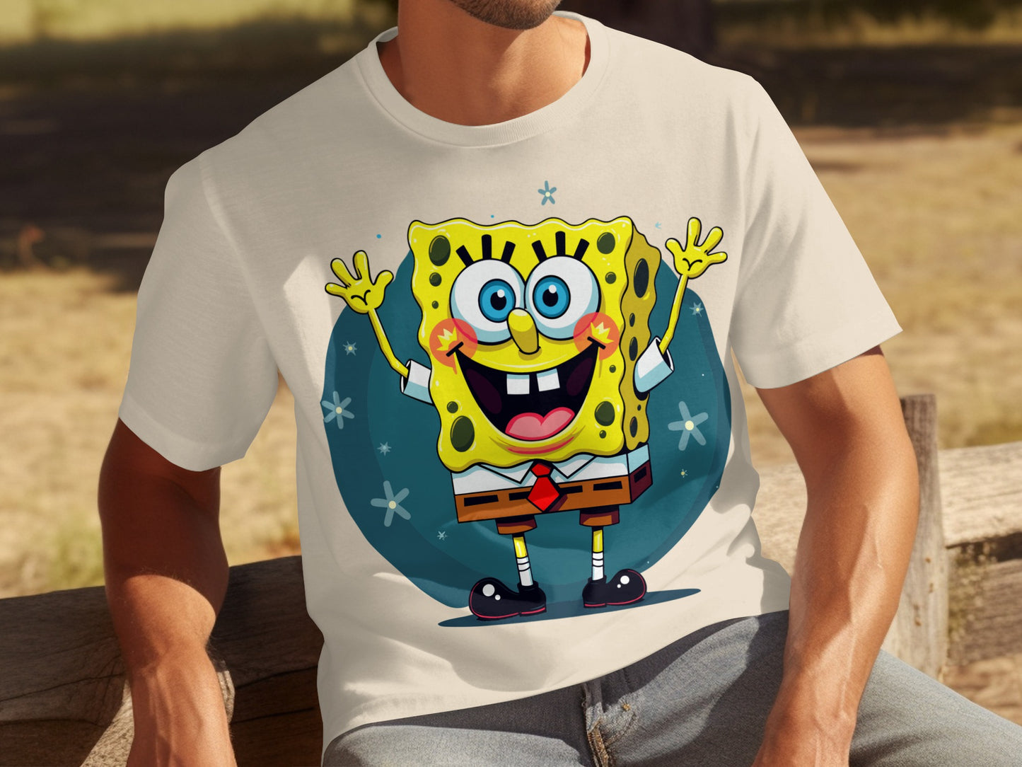 Vibrant SpongeBob SquarePants Funny Graphic Print Shirt