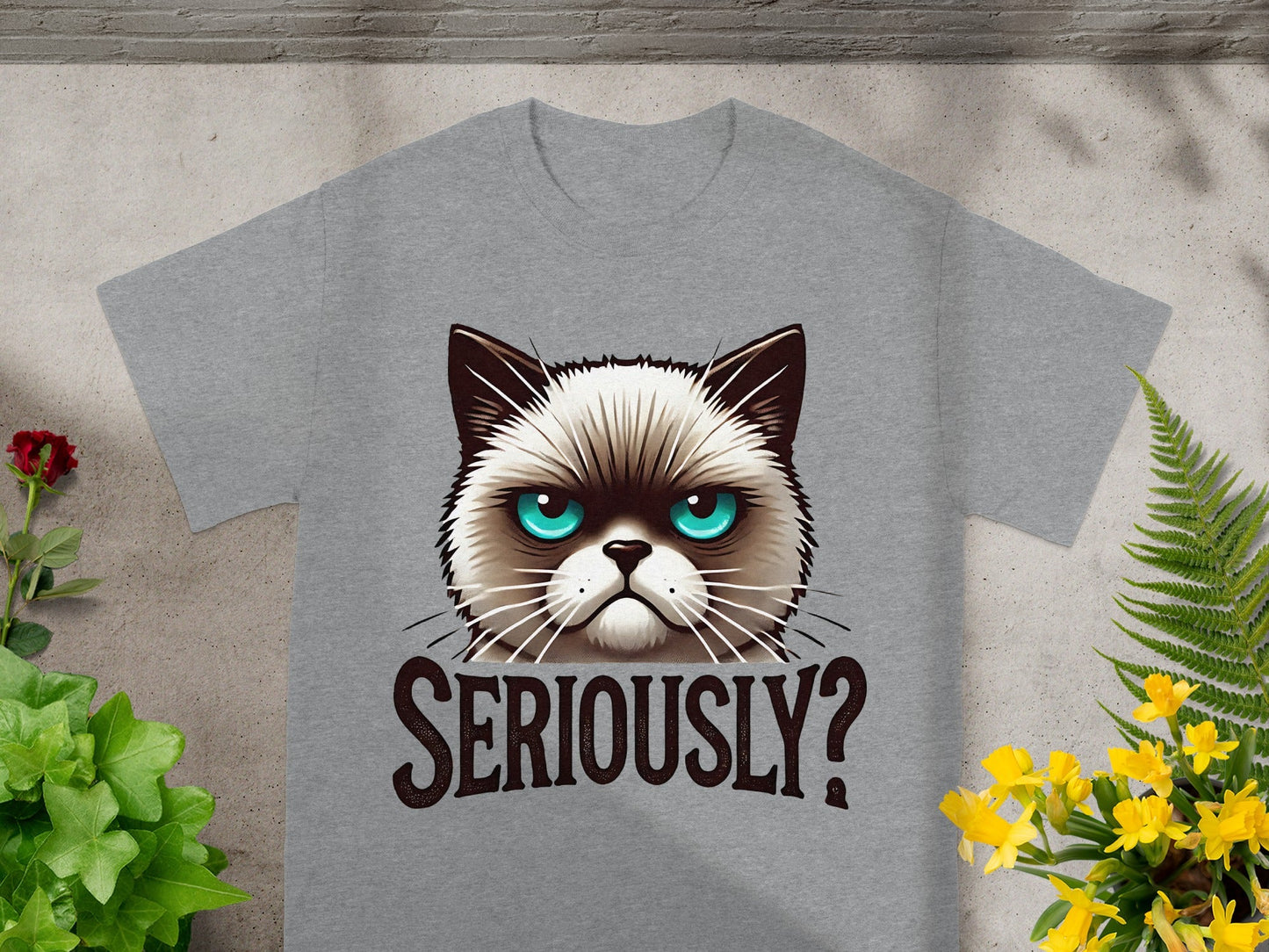 Amusingly Grumpy Cat Seriously Graphic Tee Product