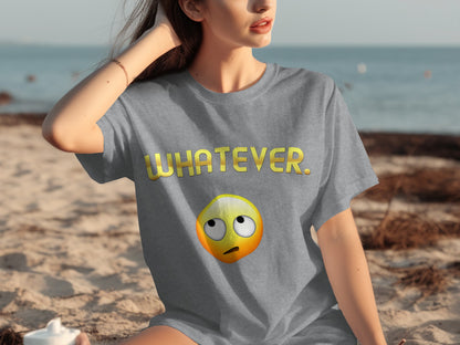 Funny Whatever Emoji Graphic Print T-shirt