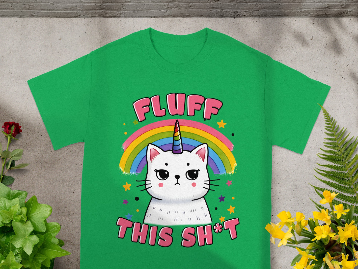 Fluff This Shit Grumpy Unicorn Cat Tee