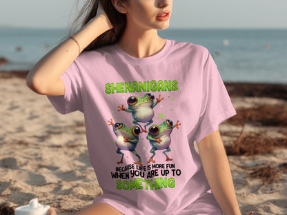 Shenanigans Frogs Funny Graphic Tee Sublimation Shirt