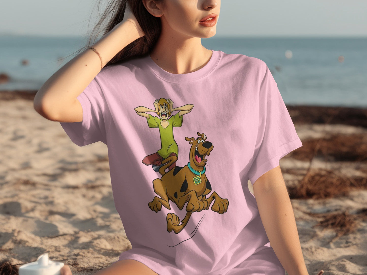 Scooby-Doo and Shaggy Pink Beach Adventure T-Shirt