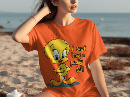 Funny Tweety Bird Cartoon Quote T-Shirt for Casual Style