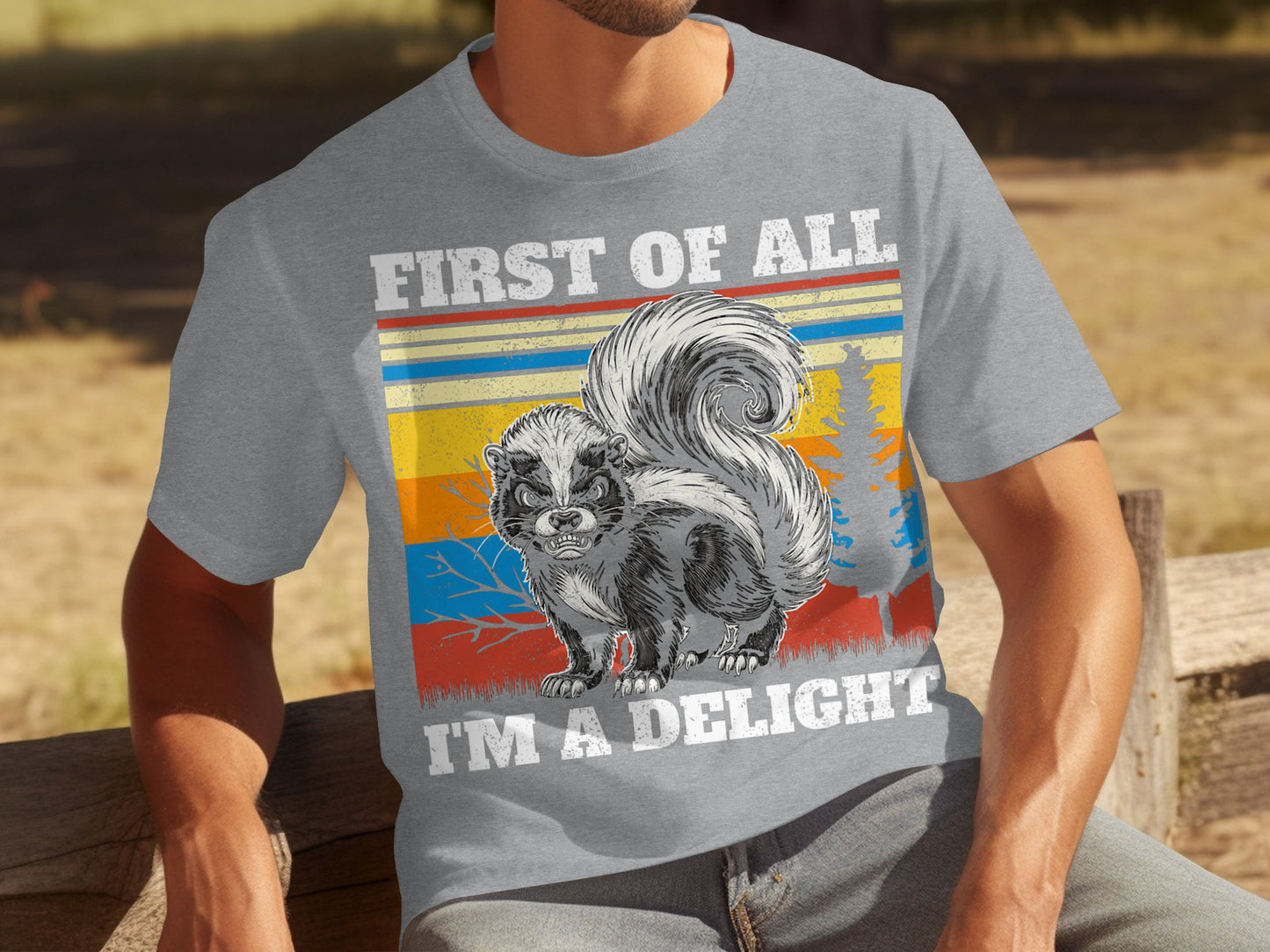 First Of All I'm A Delight Skunk Graphic T-shirt