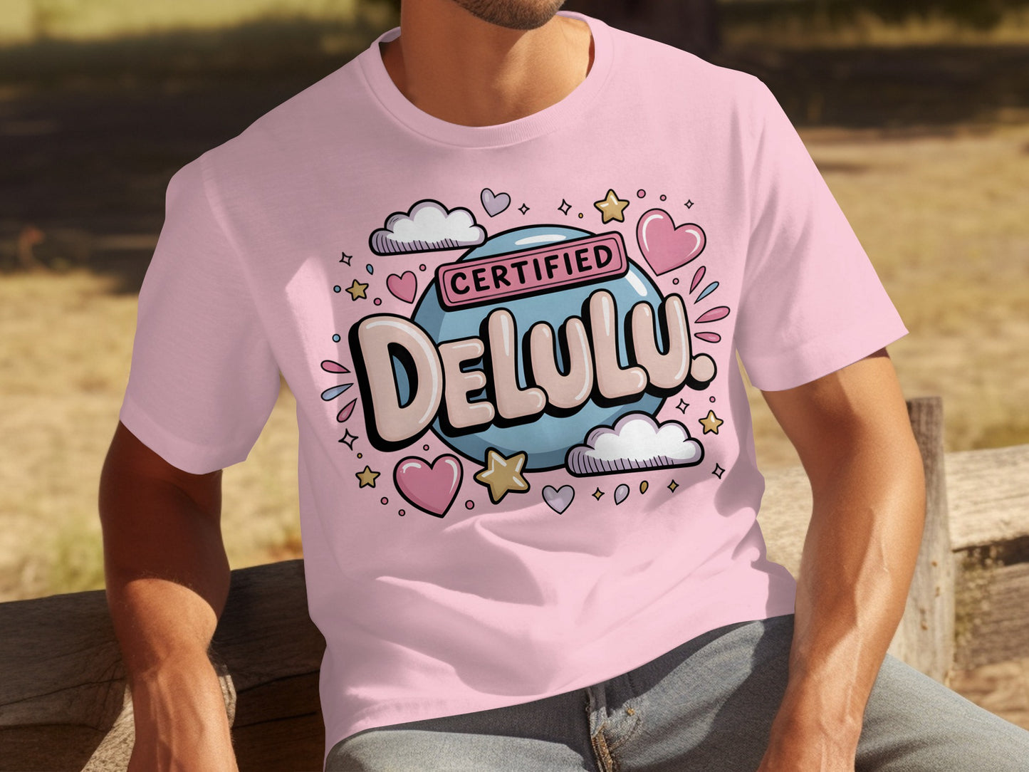 Certified Delulu Graphic Design Tee Shirt