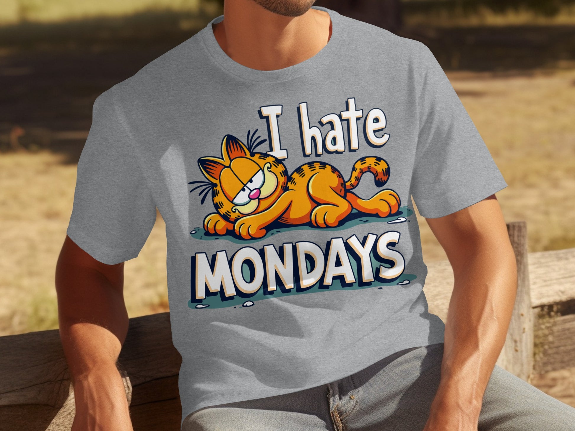 I Hate Mondays Garfield Funny Graphic T-shirt