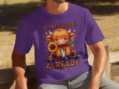Do Not Disturb Adorable Highland Cow Graphic T-Shirt