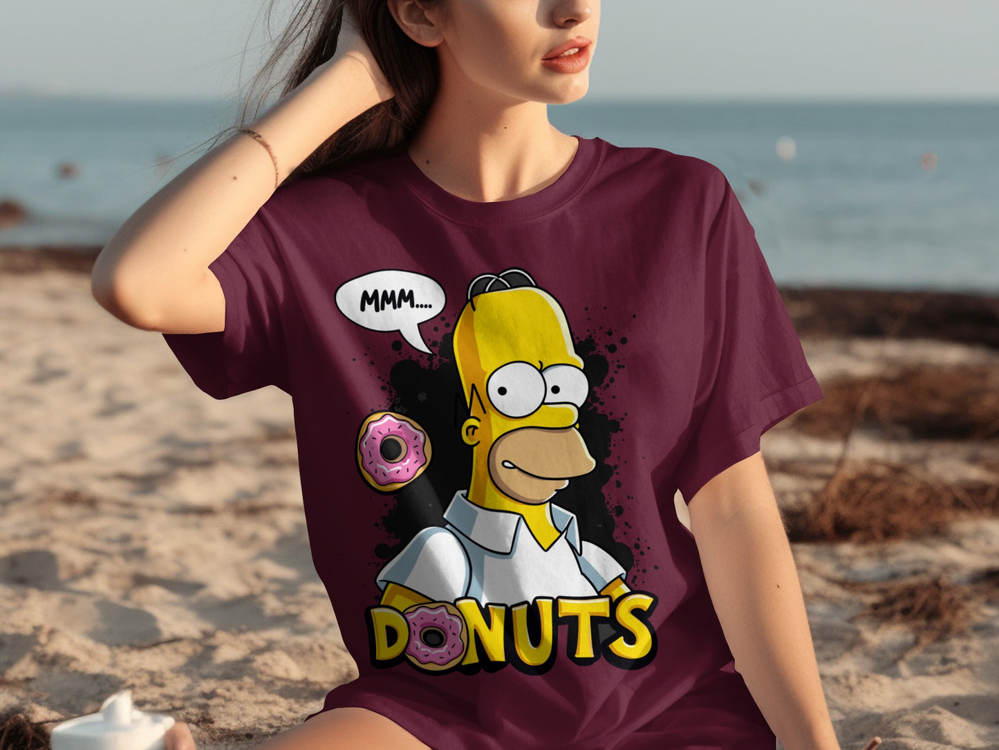 Mmm Donuts Graphic Tee with Iconic Character Design