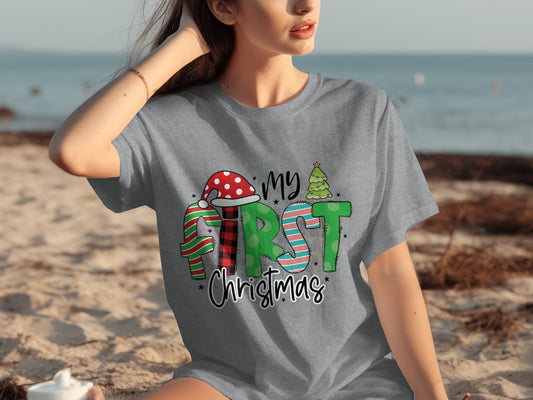 My First Christmas Graphic Tee Holiday Shirt