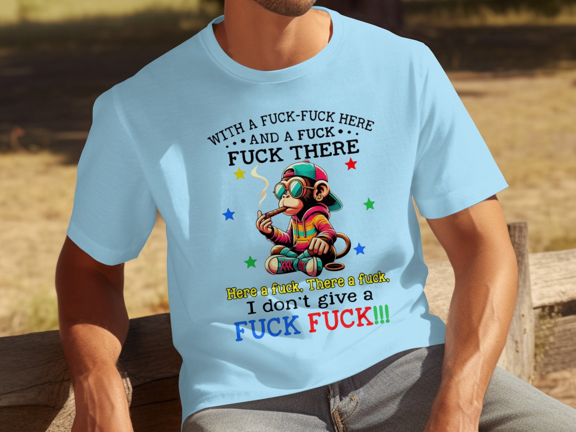 Funny Monkey With A Fuck Saying Graphic T-Shirt