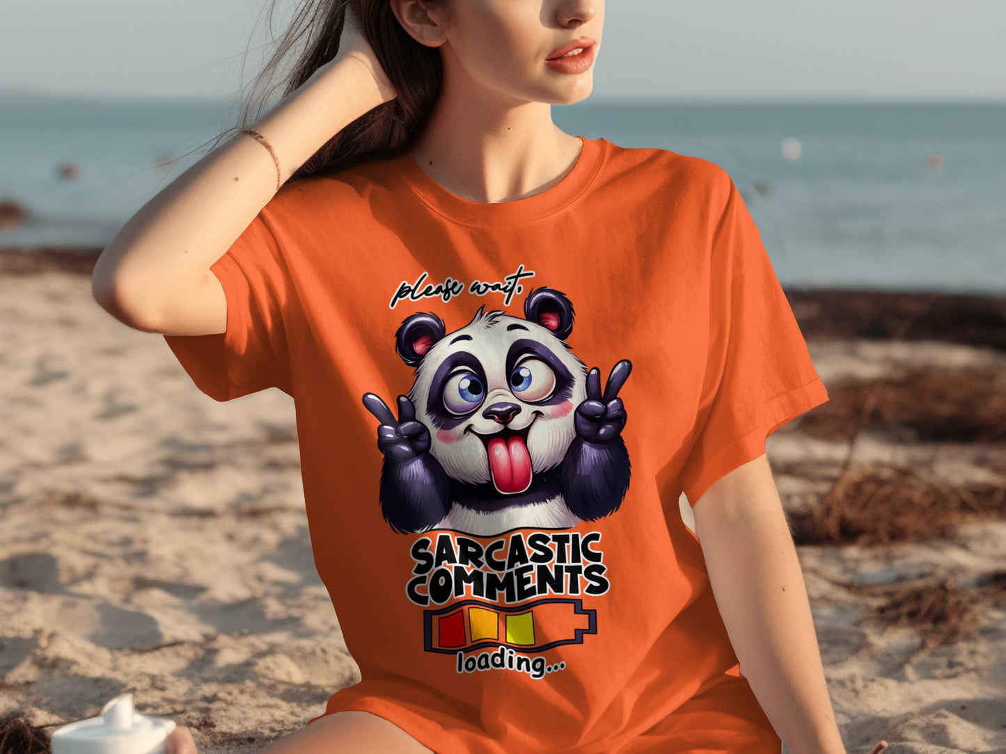 Sarcastic Comments Loading Panda Graphic T-shirt