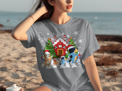Cute Festive Animals Celebrating Christmas Shirt
