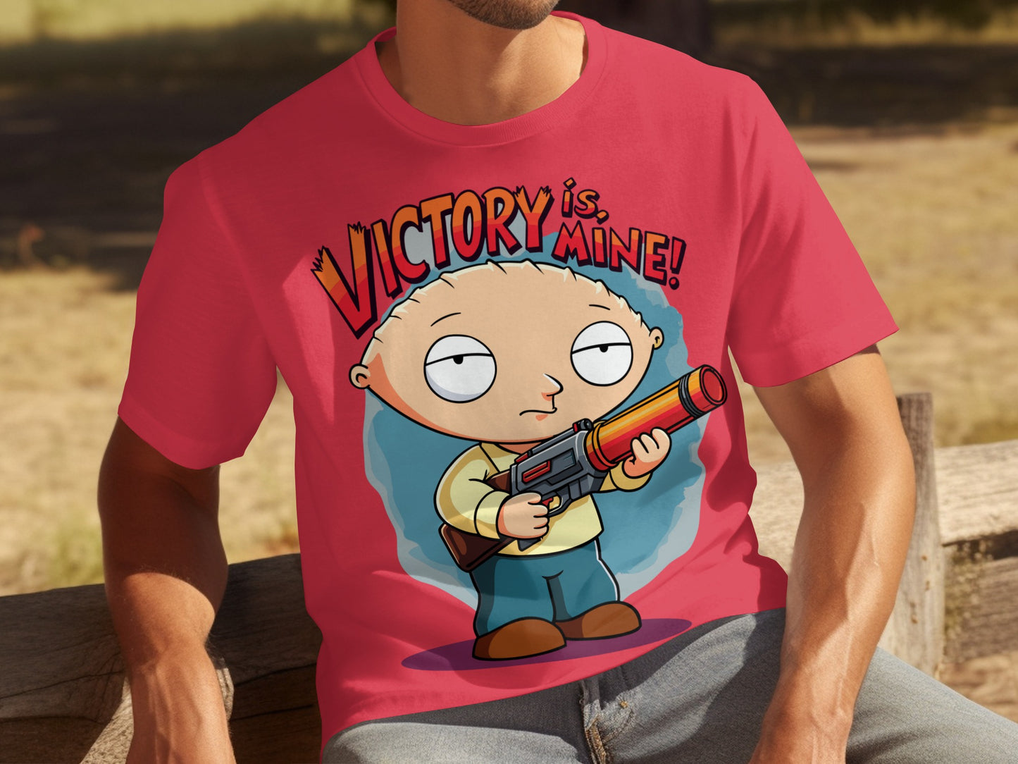 Victory Is Mine Stewie Character T-Shirt Product