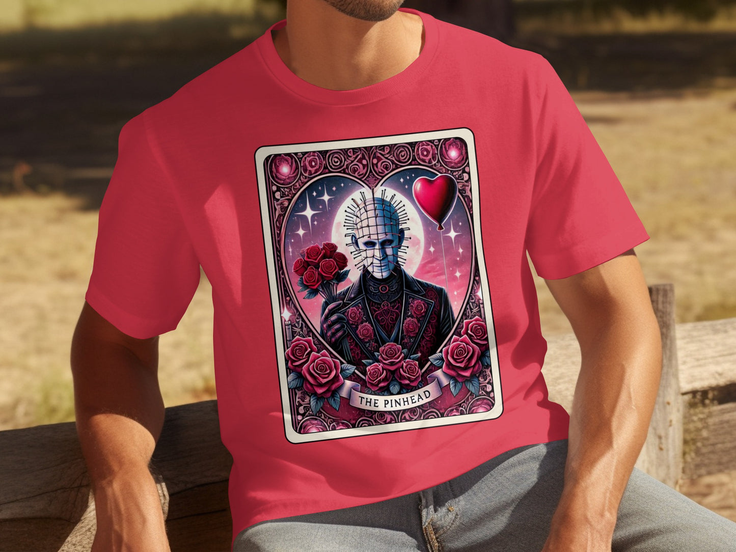 The Pinhead Graphic Tee with Roses and Heart