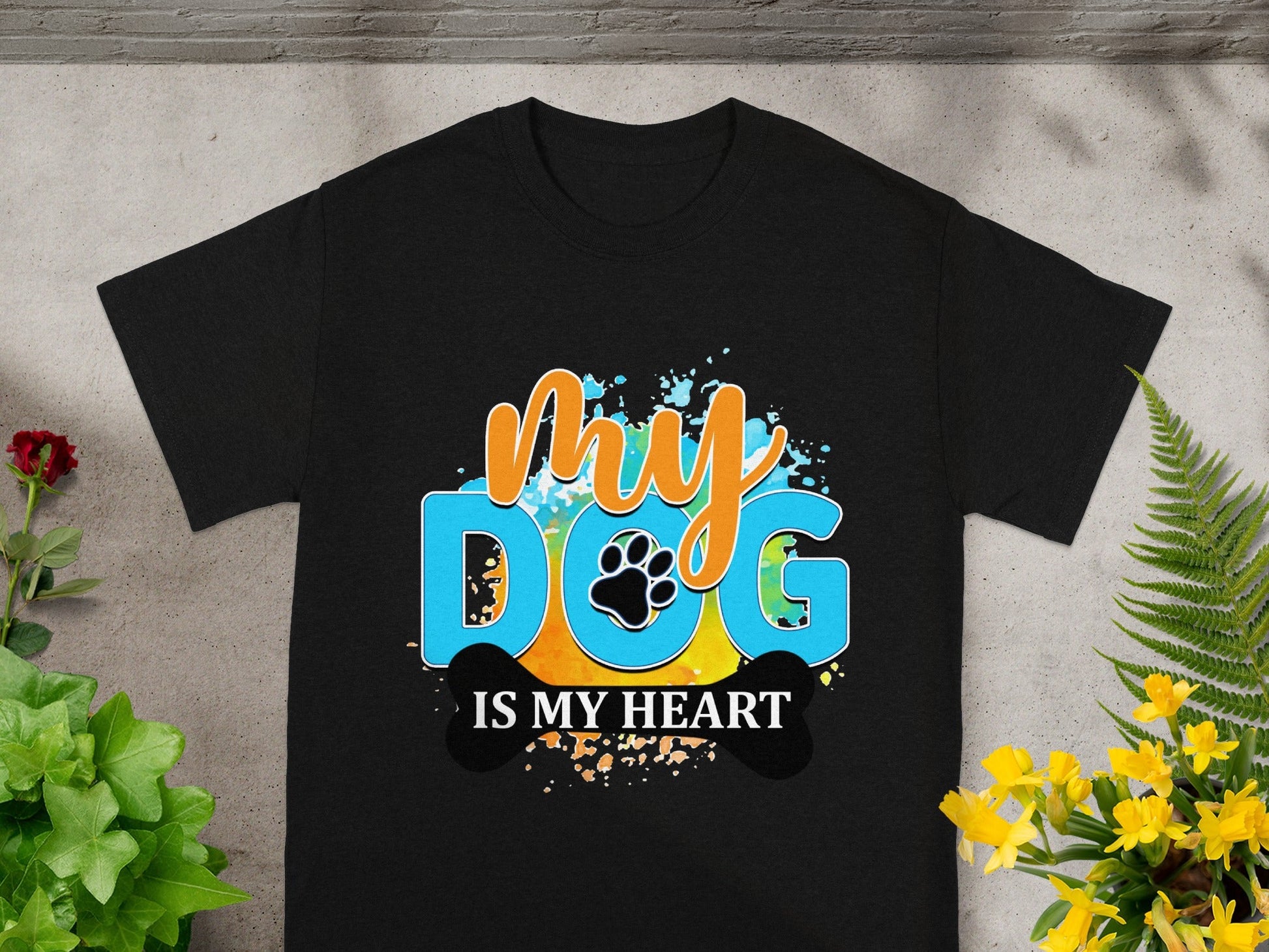 My Dog Is My Heart Colorful Design T-Shirt