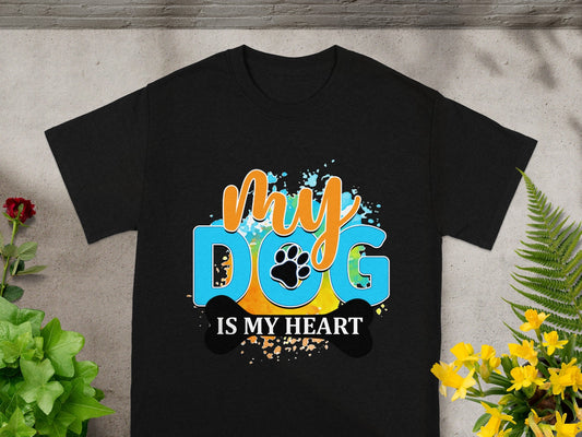 My Dog Is My Heart Colorful Design T-Shirt