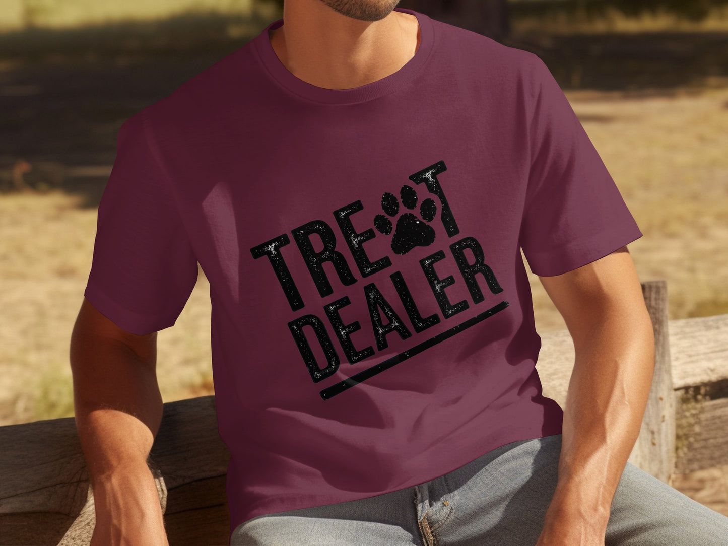 Trendy Treat Dealer Paw Print Graphic Tee Shirt