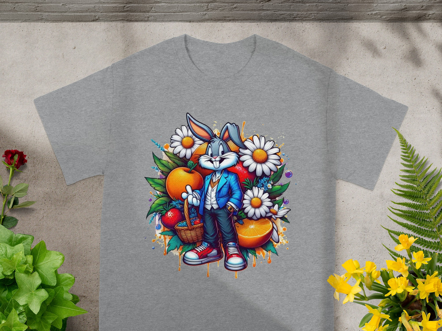 Bugs Bunny with Basket and Daisies Graphic T-Shirt