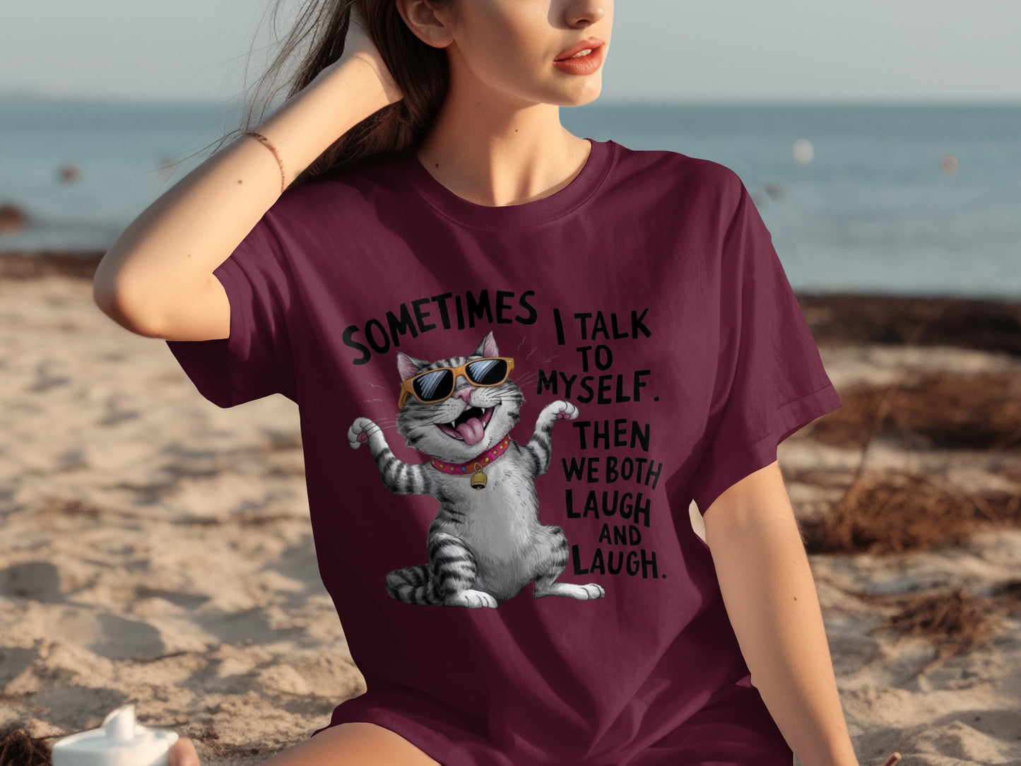 Sometimes I Talk to Myself Funny Cat Shirt