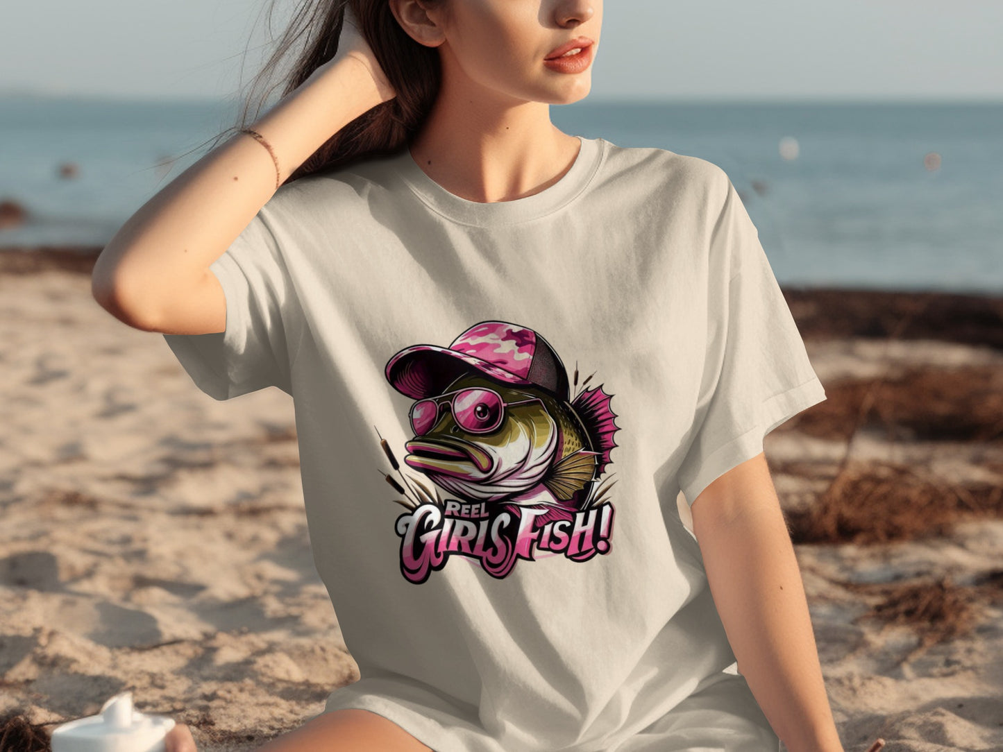 Reel Girls Fish Funny Graphic T-Shirt for Fishing Lovers