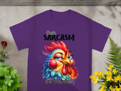 Fresh Sarcasm Served Daily Colorful Chicken Shirt