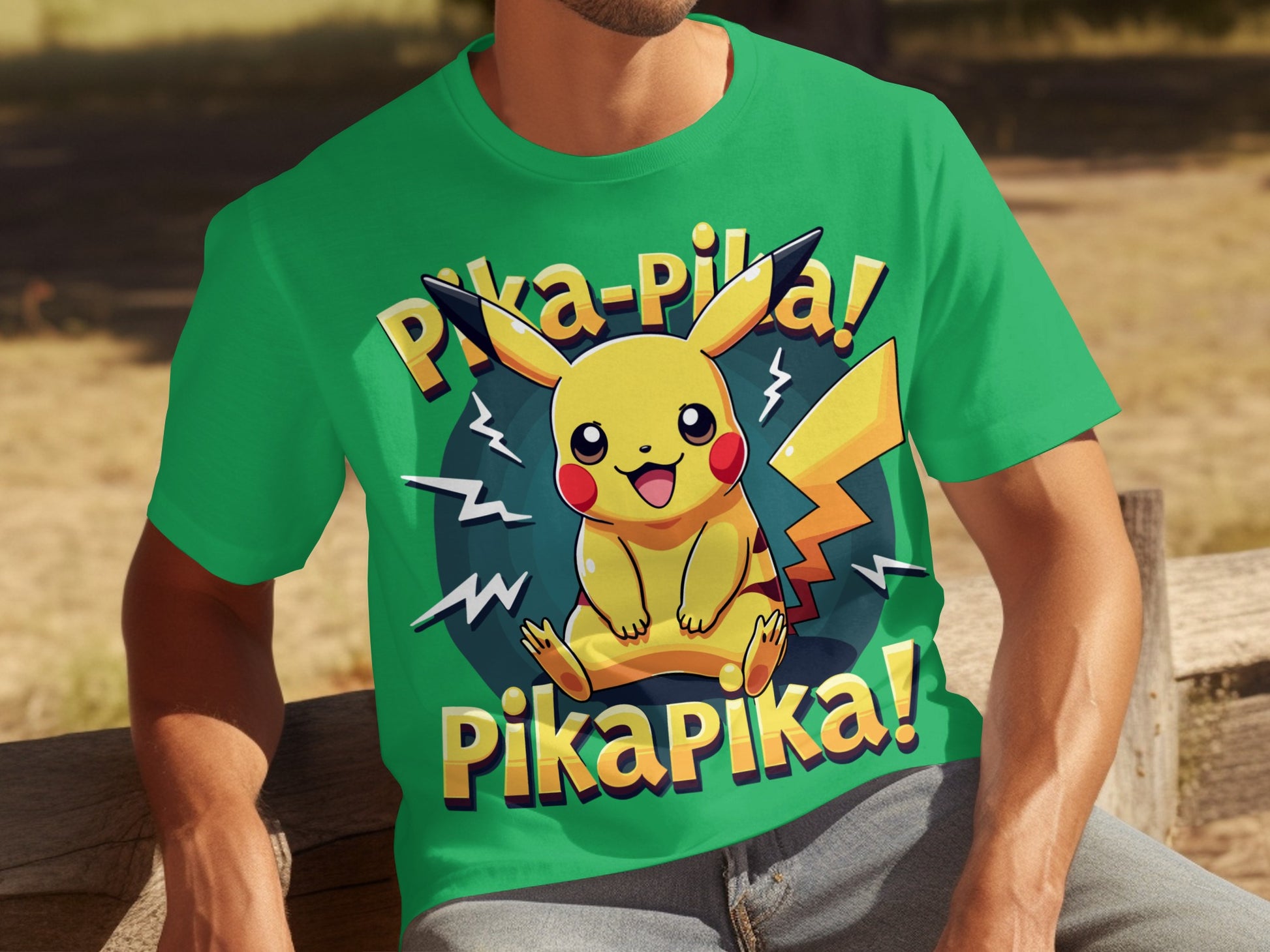 Pikachu Pika Pika! Design Graphic Tee Shirt